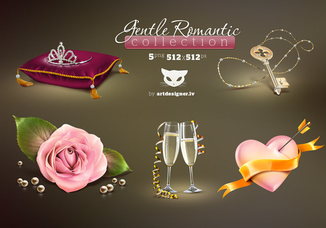 Gentle Romantic collection 5 icons